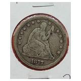 1877 Seated Liberty Quarter