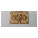 1862 5 cent U.S. Postage currency