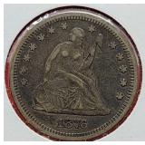 1876-S Seated Liberty Quarter