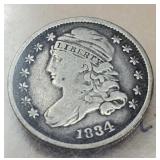 1834 Liberty Capped Dime