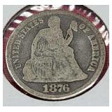 1876-CC Seated Liberty Dime