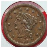 1857 Braided Hair One Cent