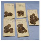 50)  1937 and 1938 Lincoln Wheat Pennies