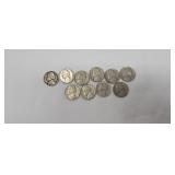 10-1960s-1970s Jefferson nickels no mint