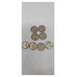 8- 1940s-1960s Jefferson nickels D mint marks