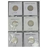 6-Buffalo Nickels1918 1920 1927 1928 1935 1936