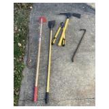 Pic axe, cutters, Joe, scraper and pry bar