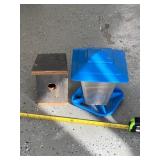 Hanging bird feeder and bird house