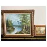 27 x 31 framed L. Marie painting and 12.5 x 14.5