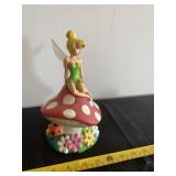 Disney Tinker Bell coin bank missing cover on