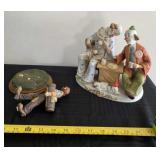 Arnart and  Emmett Kelly figurines with the Kelly