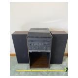 Realistic record and cassette player with radio