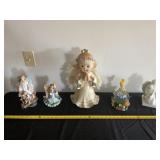 Tinker Bell musical snow globe and angel figurines