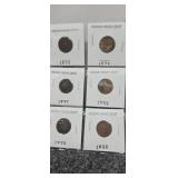 6-Indian head pennies1895 1896 1897 1902 1903