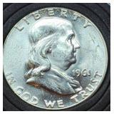 1961 Franklin Silver Half Dollar