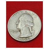 1956-D Washington 90% Silver Quarter