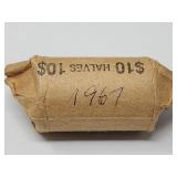 1967 Inc. Roll Of 40% Silver Kennedy Half Dollars