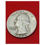 1959-D Washington 90% Silver Quarter