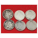 1902, 1905, 1907, 1910 Liberty Nickels