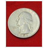 1951-D Washington 90% Silver Quarter