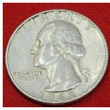 1963-D Washington 90% Silver Quarter