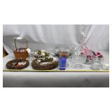 Home Decor-Clear Glass Vases, Candy Dishes and