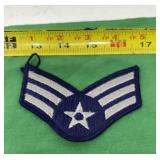 US Air Force Senior Airman Chevron Blue Silver 3
