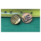 2-U.S. Military Army Lapel Pin Brass