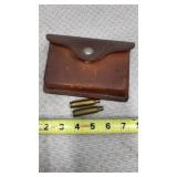 243 Win Rifle Casings with Leather Case