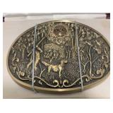 O.C. Tanner Solid Brass Bird Dog Hunt Belt Buckle