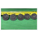 5-United States Army uniform buttons featuring