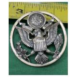 WW II US Army Hat Pin Cap Badge Eagle Seal