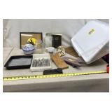 Tote w/ lid and Ball Jars, Candy dish, Bible &