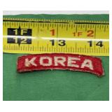 Military Patch Badge Korea Arc Tab White On Red