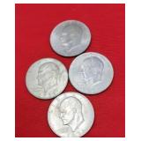 3-1971-D Eisenhower Dollars & 1 1776-1976-D