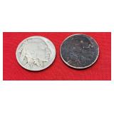 1936 & 1913 Buffalo Nickels