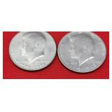 1776-1976 Bicentennial Kennedy Half Dollar & 1973