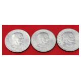 2-1979 & 1-1980 Susan B Anthony Dollars