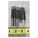 Vintage Starrett 8-Piece Drive Pin Punch Set In