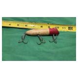 Vtg Wooden Red Head Fishing Lure
