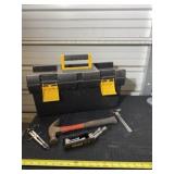 Plastic tool box with hammer, Hart socket set ,