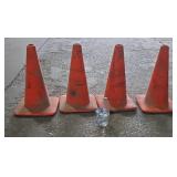 Four safety cones