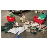 2 large totes w Christmas decor lights