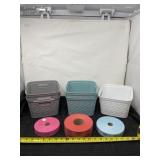 New rolls of raffle tickets and plastic baskets