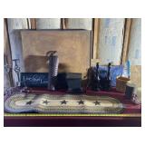 Candles, lamps, rug and more decor