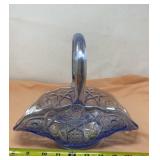 L. E. Smith Quintec blue iridescent carnival