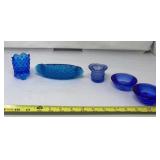 Crate & Barrel Cobalt blue tea light candle