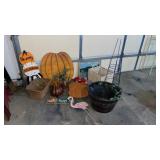 Outdoor decor Halloween decor, flamingos , planter