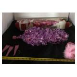 2 foot pink tinsel tree in box
