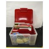 Tote of new Christmas cards and envelopes.